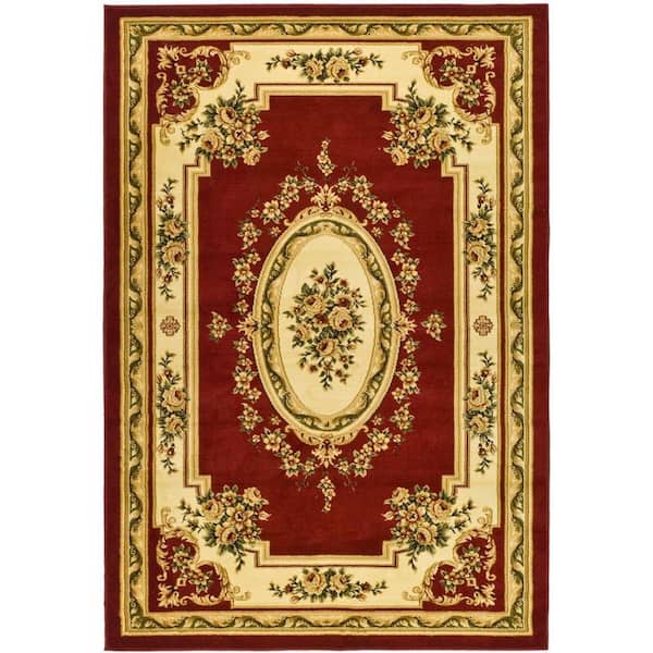 SAFAVIEH Lyndhurst Red/Ivory 5 ft. x 8 ft. Floral Medallion Border Area Rug