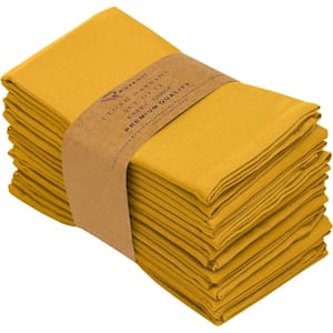 18 in. x 18 in. Mustard Cotton Blend Table Cloth Napkin, Set of 12
