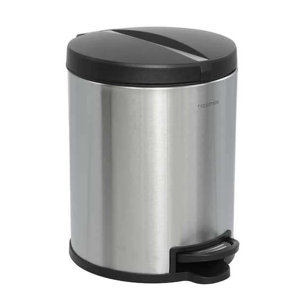 happimess HPM1003B Oscar Round 8-Gallon Step-Open Trash Can with Free Mini  Trash Can, Modern, Fingerprint Proof for Home, Kitchen, Office, Large:7.9