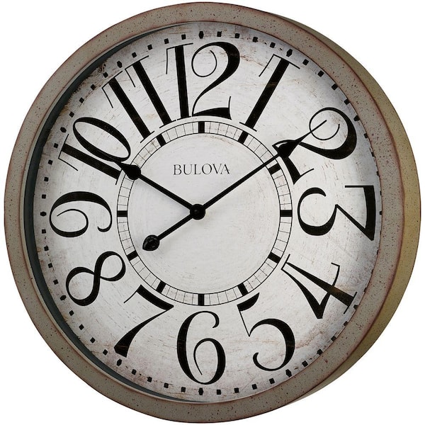 Large Round Wall Clock In Antique Gray, Large Round Clocks