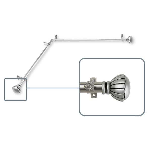 Rod Desyne Magnolia 13/16 in. Dia 48 in. to 84 in. L Window Single Curtain Rod in Satin Nickel