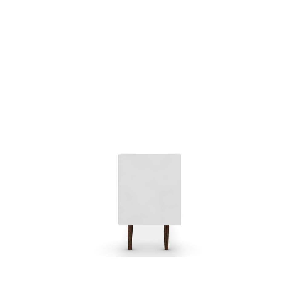 White and Aqua Blue Mid-Century Modern TV Stand with Cabinet