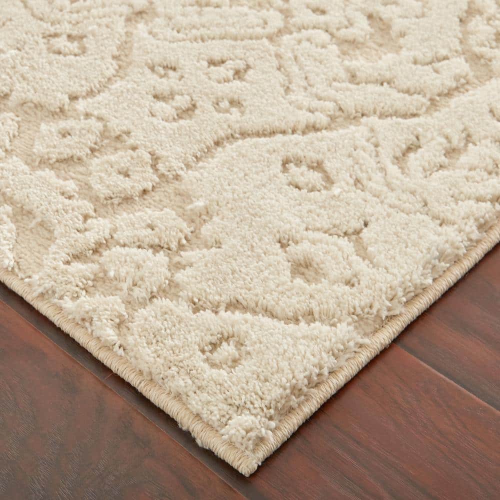 Francesca Cream Tufted Shag Area Rug, 3'4" x 5'