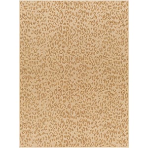 Pismo Beach Natural Wheat Animal Print 8 ft. x 8 ft. Round Indoor/Outdoor Area Rug