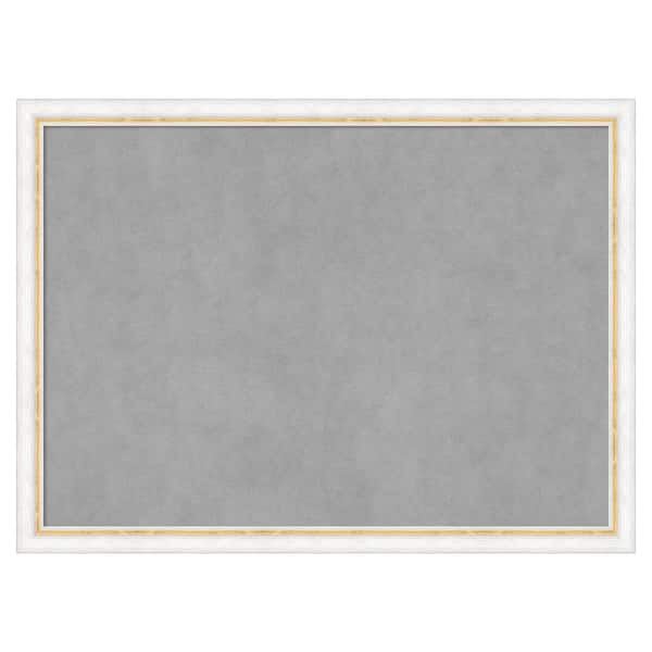 Amanti Art Morgan White Gold 30 in. x 22 in. Magnetic Board, Memo Board