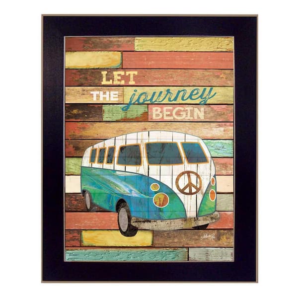 HomeRoots Charlie Let the Journey Begin 1-Piece Framed Wall Art 18 in. x 14 in.