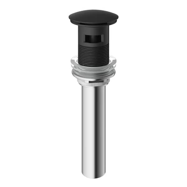 Bathroom Sink Pop-Up Drain 1-3/4 with Overflow in Matte Black