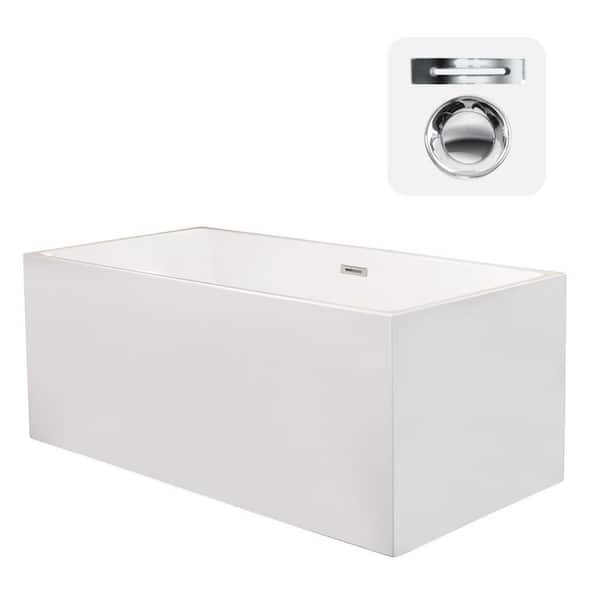 Persephone 59 in. Acrylic Flatbottom Non-Whirlpool Soaking Bathtub in White Persephone 59 in. Acrylic Flatbottom Non-Whirlpool Soaking Bathtub in White
