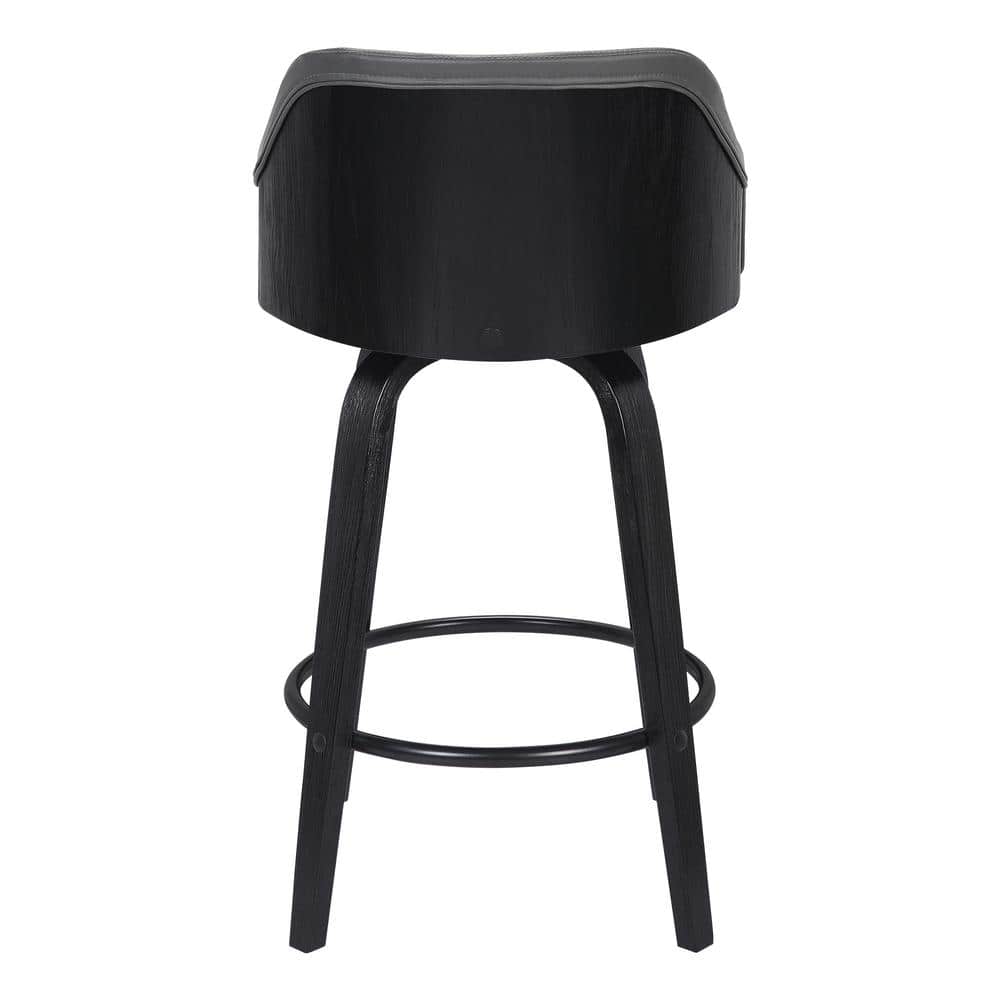 Mid Century Modern Swivel Bar Stool in Black and Gray