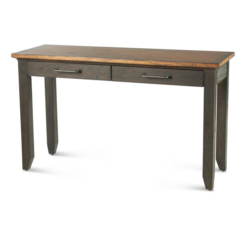 Bear Creek Rustic Two-Tone Rectangular Sofa Table with Storage