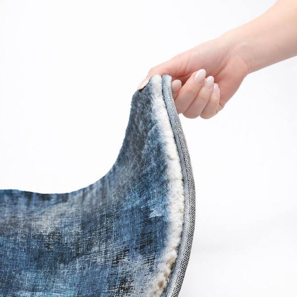 Dream Shag Premium Machine Washable Abstract ADS792 Blue 3 ft. x 4 ft. Area Rug