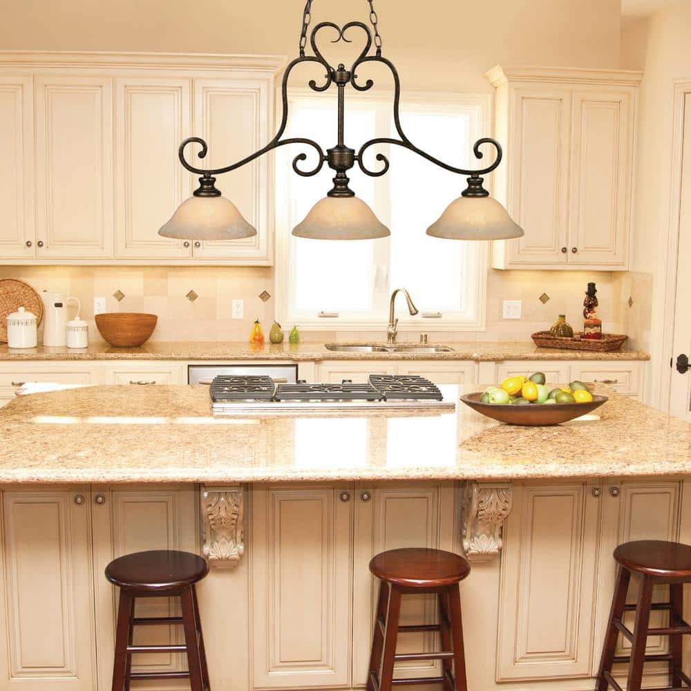 Heartwood Burnt Sienna Linear Pendant with Tea Stone Glass