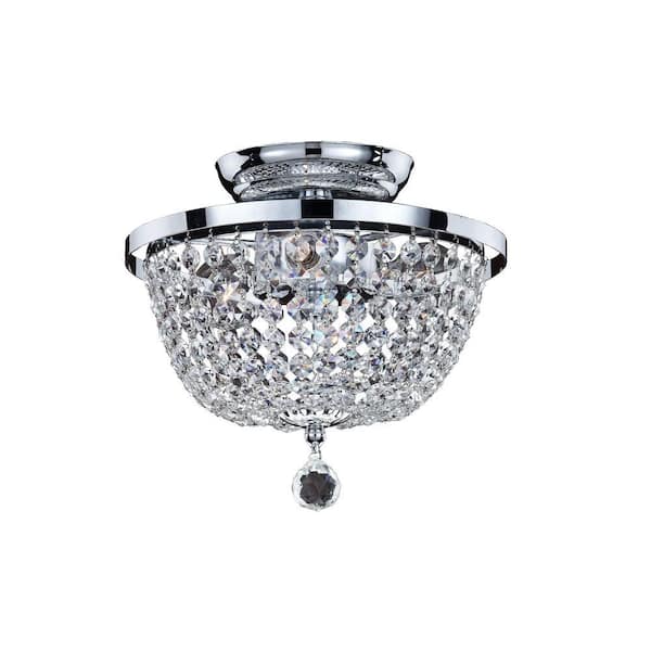 Glow Lighting Veranda 3-Light Silver Pearl Incandescent Semi-Flush Mount Light