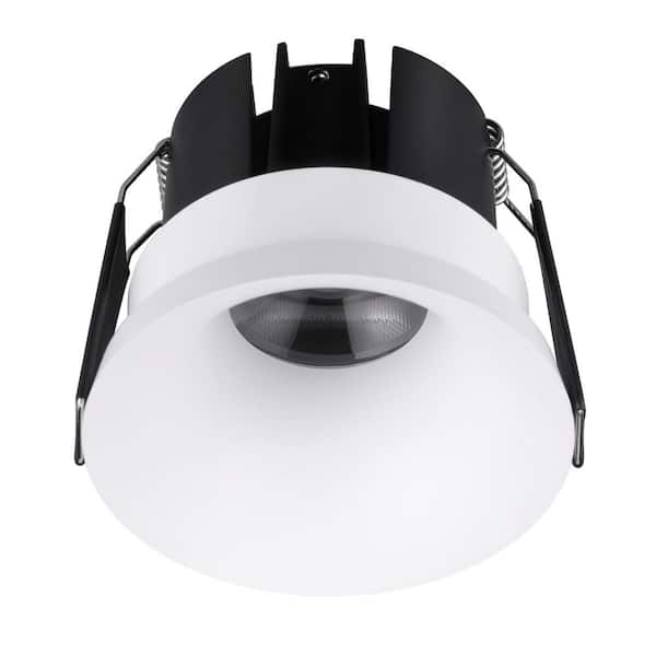 Architectural Series 3 in. Semi Recessed Integrated LED Canless Recessed Light with Adjustable CCT (2-Pack)