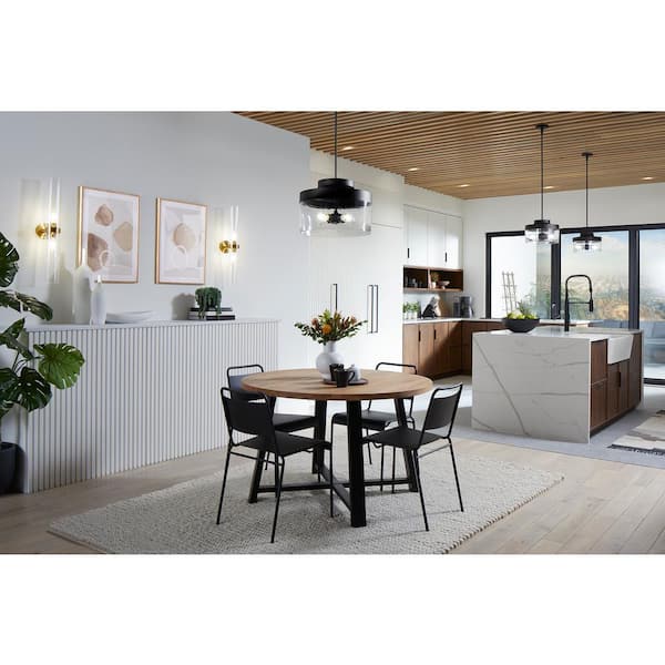KOHLER Purist 4-Light Matte Black Standard Pendant Light