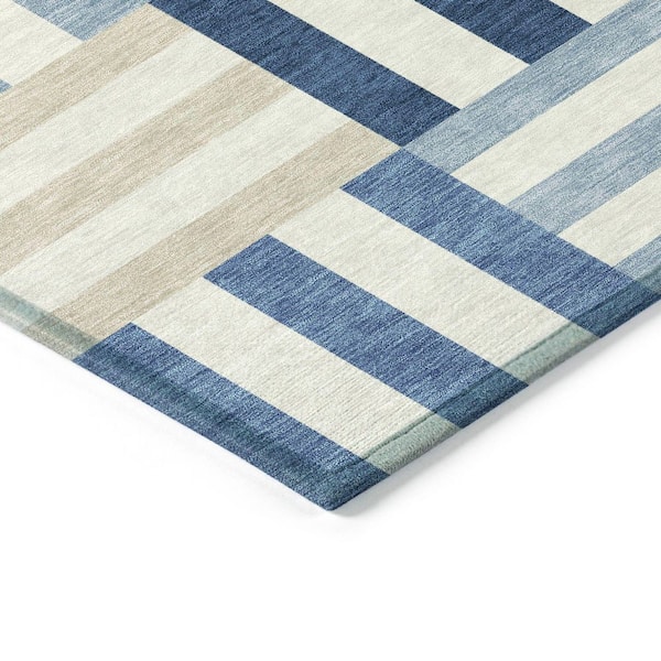 Chantille Machine Washable Indoor/Outdoor Abstract ACN2332 Navy 8 ft. x 10 ft. Area Rug
