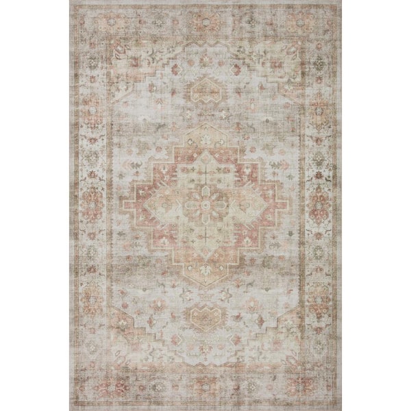 Loloi Heidi Sage/Multi 6 ft. x 6 ft. Round Bohemian Printed Area Rug