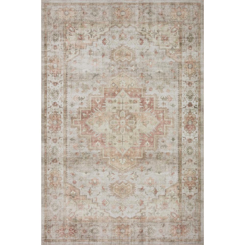 Elegant Sage Medallion 90" Round Wool-Blend Easy-Care Rug