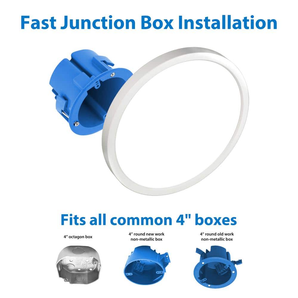 8-Inch White Round Selectable LED Surface Mount Downlight