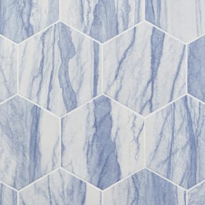 Macauba Hex Azur 10.15 in. x 11.41 in. Matte Porcelain Floor and Wall Tile (10.76 sq. ft./Case)