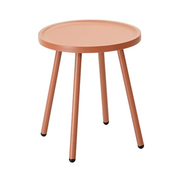 Werph Orange 16 in. L x 16 in. W x 18 in. H Resin Round Patio Side Table
