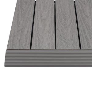 1/6 ft. x 1 ft. Quick Deck Composite Deck Tile Straight Fascia in Westminster Gray (4-Pieces/Box)