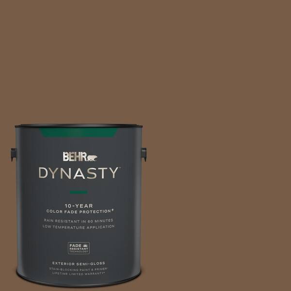 BEHR DYNASTY 1 gal. #N250-7 Mission Brown Semi-Gloss Exterior Stain-Blocking Paint & Primer
