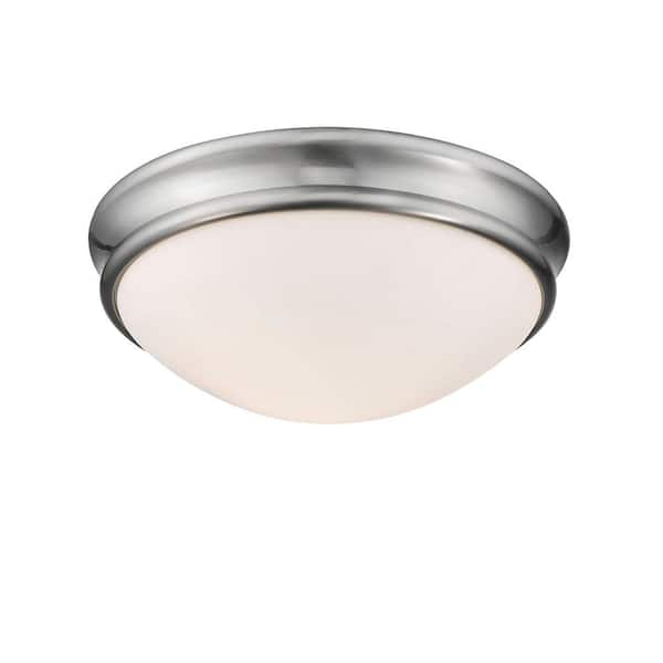 Millennium Lighting 10 in. 1-Light Brushed Nickel Flush mount