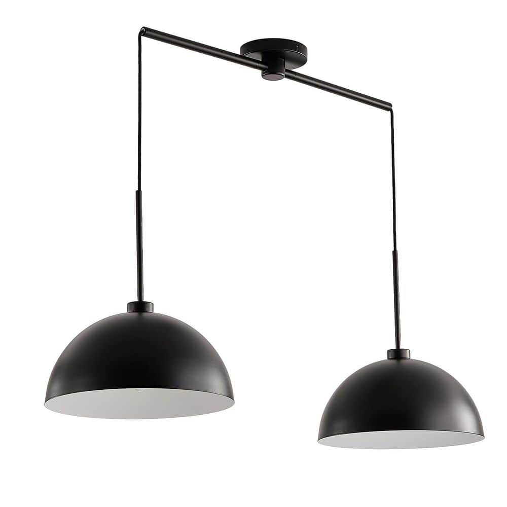 41.3 in. Industrial Modern Black 2-Light Pendant Light for Dining Room, Kitchen, or Living Room (No Bulbs Included) price history on PriceWatchPro