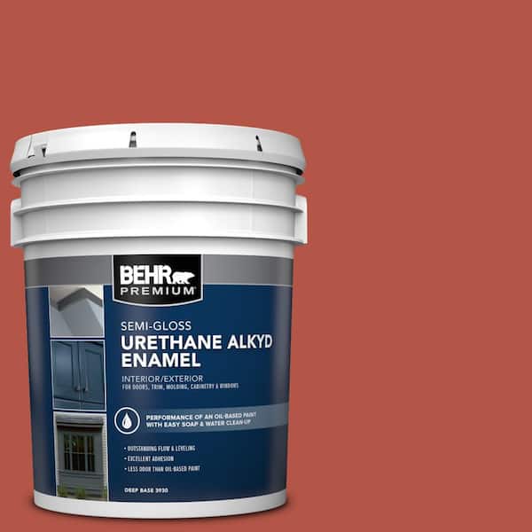 BEHR PREMIUM 5 gal. #T17-18 Hot and Spicy Urethane Alkyd Semi-Gloss Enamel Interior/Exterior Paint