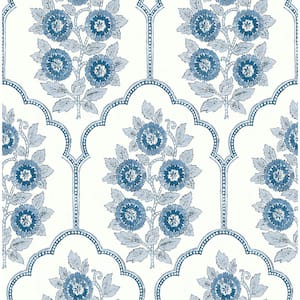 Blue Floral Bazaar Delft Peel and Stick Wallpaper