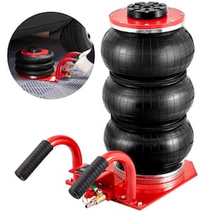 Air Jack, 3 Ton/6600 lbs. Triple Bag Air Jack, Airbag Jack, Lift up to 17.7 in., 3-5 s Fast Lifting Pneumatic Jack, Red