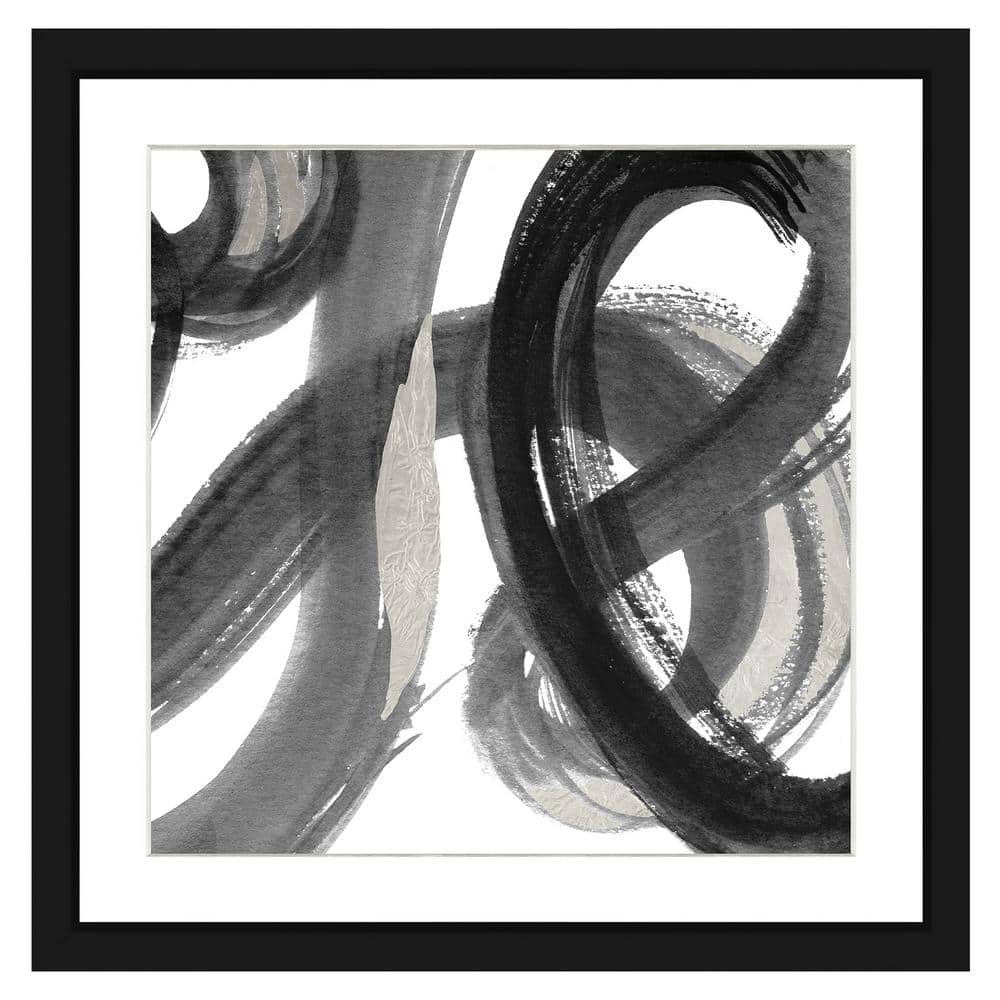 Vintage Print Gallery 20 in. x 20 in. Black and White abstract I Framed  Archival Paper Wall Art 5021-344:(BW426-29):2IN-WHI (20x20) - The Home Depot