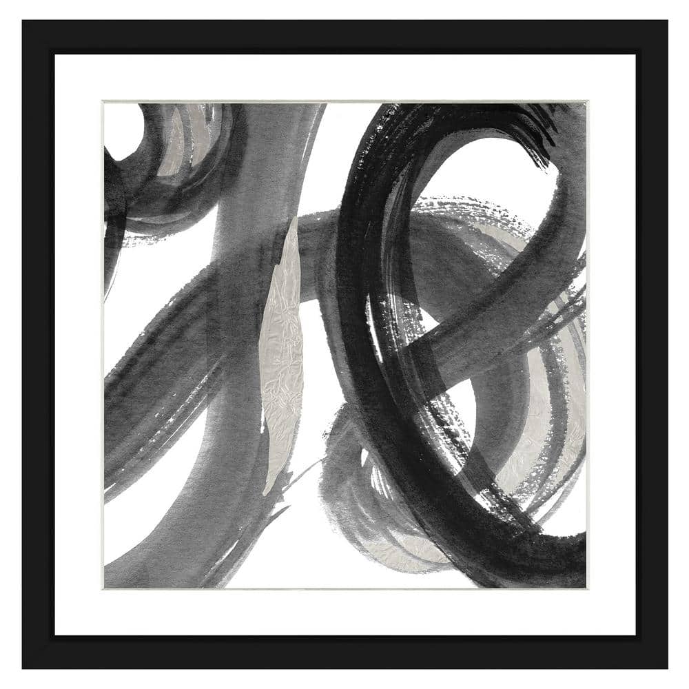 Vintage Print Gallery 20 in. x 20 in. Black and White abstract I Framed ...