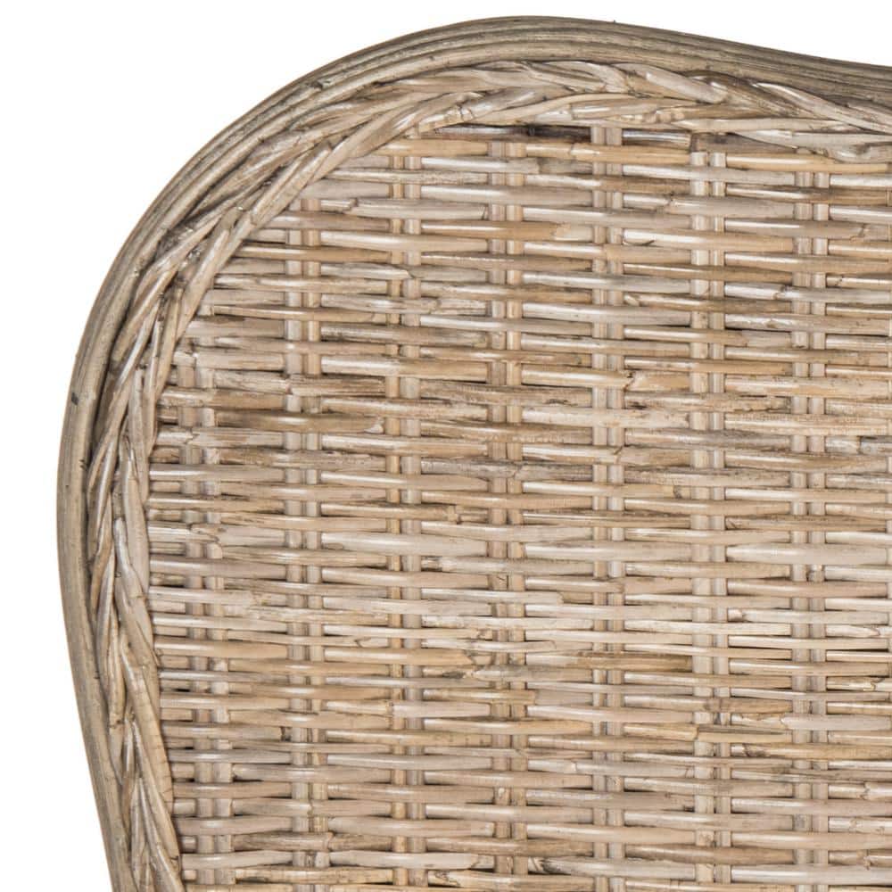 Imelda Gray Queen Woven Rattan Camelback Headboard