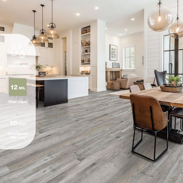 Madison Mill 12 MIL x 7 in. x 48 in. Waterproof Click Lock Luxury Vinyl Plank Flooring (23.8 sqft/case)