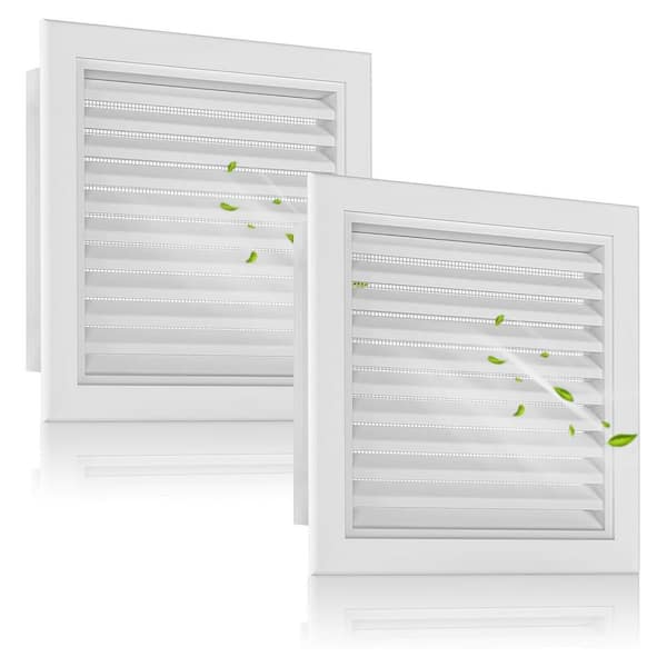 KIWDZFU 10 x 10 Square Aluminum Gable Vents with Screen 2-Pack Paintable Ideal for Attic Shed Ventilation 8 x 8 Opening