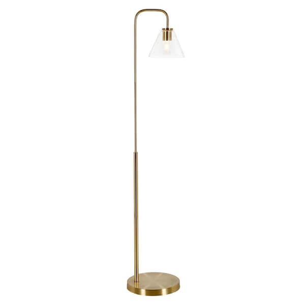In Brass Arc Floor Lamp, Zella Floor Lamp In Antique Brass Finish
