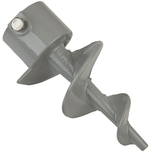 Tommy Docks 8 in. Long Gray Polyester Powder Coated Cast Steel Auger Foot for Dock Post Pipes in Boat Dock Systems
