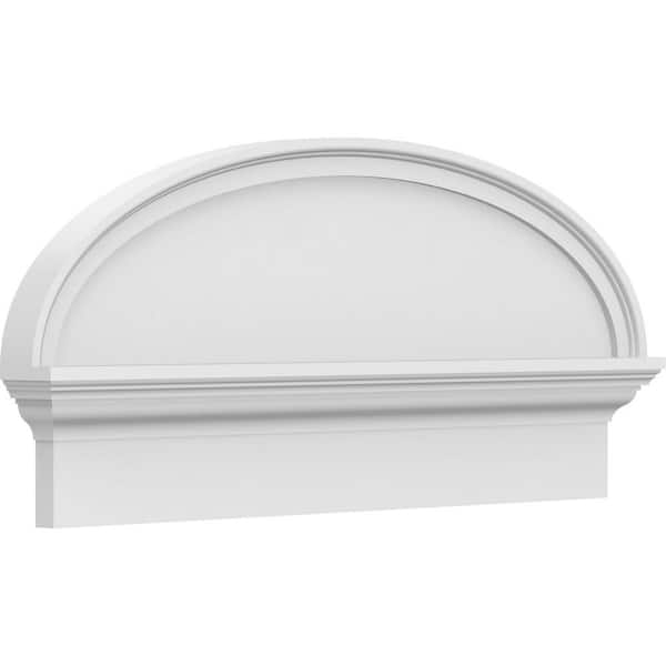 Ekena Millwork 2-3/4 in. x 32 in. x 14-7/8 in. Elliptical Smooth Architectural Grade PVC Combination Pediment Moulding