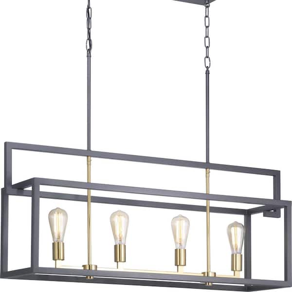 Progress Lighting Blakely 4-Light Black Modern/Contemporary Chandelier