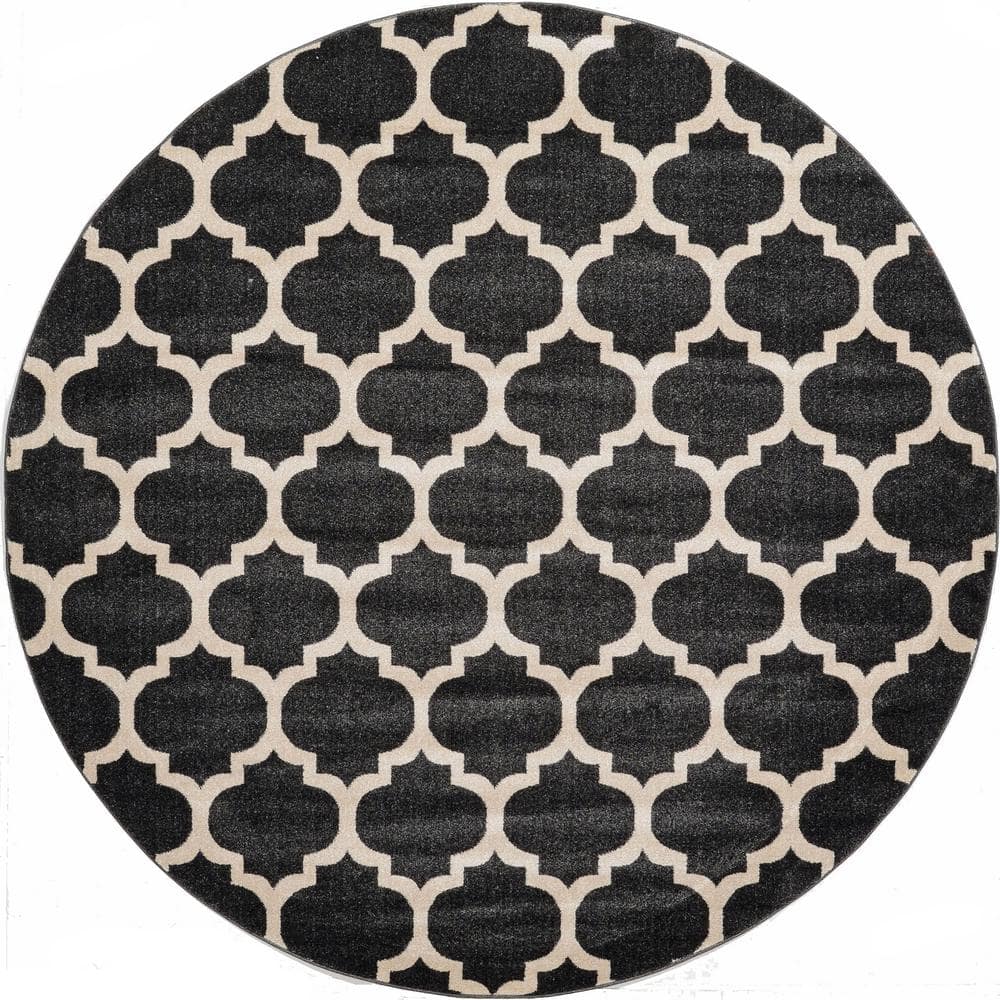 Trellis Philadelphia Black/Beige 8' 0 x 8' 0 Round Rug price history on PriceWatchPro