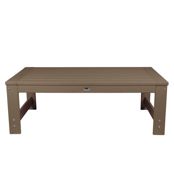 NewTechWood Boston Teak Rectangle Plastic Outdoor Coffee Table