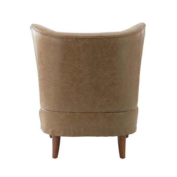 Bonita Transitional Vegan Leather Armchair With Removable Seat Cushion And  Nailhead Trims