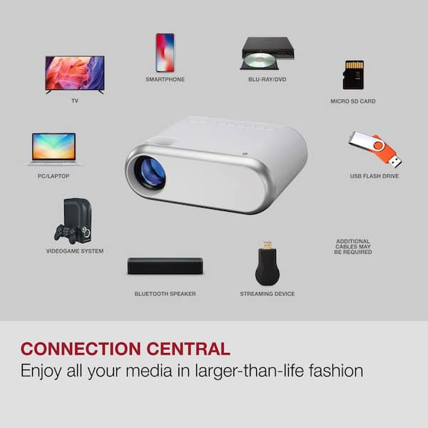 GPX 1920 x 1080 Native Resolution, 1080p Max Projector with