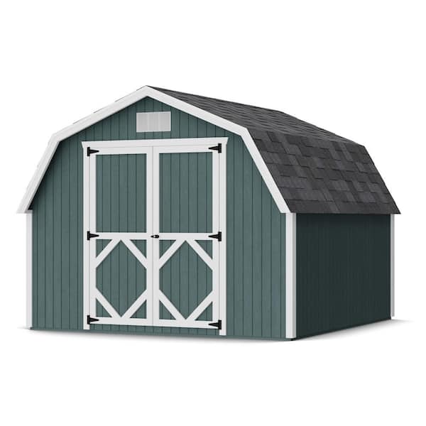 Classic Gambrel 10 ft. x 10 ft. Outdoor Wood Storage Shed Precut Kit with 4 ft. Sidewalls and Floor (100 sq. ft.)