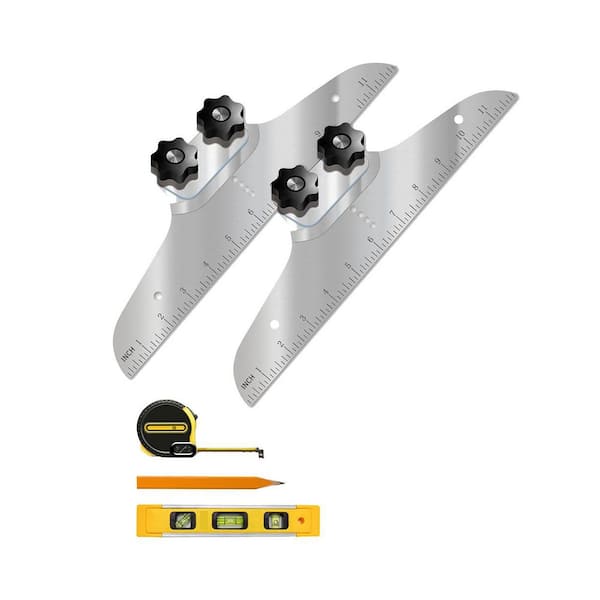 Black [12 in. x 8 in.] Iron Stair Tread Cover Set of 1 with Level, Tape Measure & Pencil for Accurate Measurement