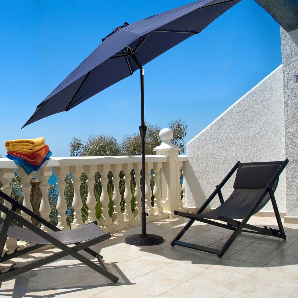 Black Heavy-Duty Round Concrete Patio Umbrella Base