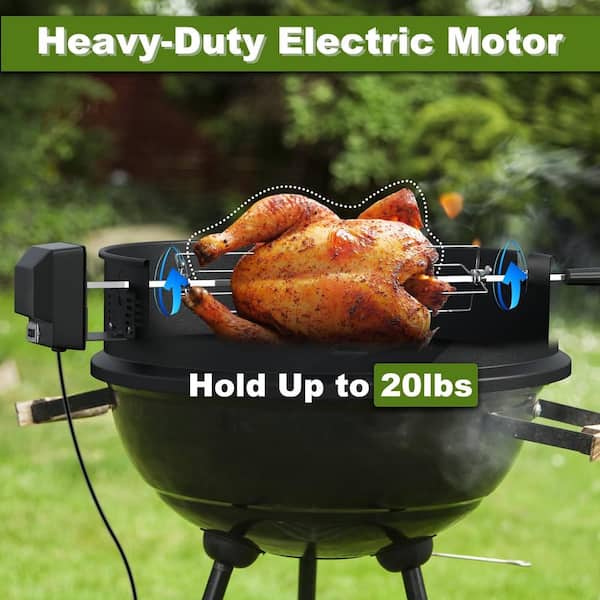 Electric Rotisserie Ring Grill Kit for Weber 22 in. Kettle Charcoal