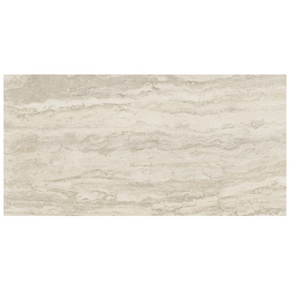 Essential Travertine Beige 24" x 48" Porcelain Matte Tile